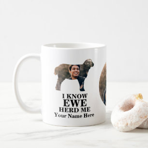 Caneca De Café Fotografia de ovelha personalizada que conheço que