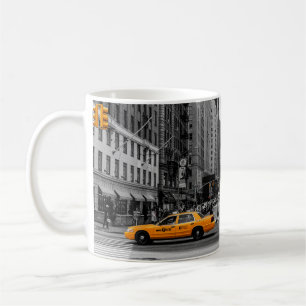 Caneca De Café Fotografia de Pop de Cor Urbana de Taxi em Nova Yo