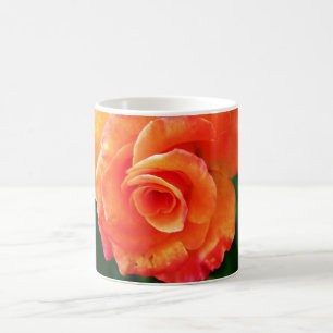 Caneca De Café Fotografia de Rosa Laranja Vibrante