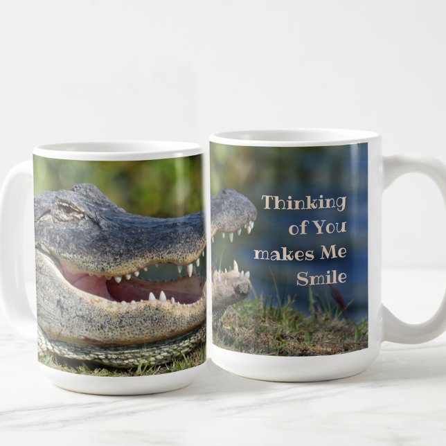 Caneca De Café Fotografia do jacaré sorridente Gator de descaroça (Criador carregado)