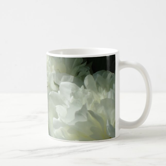 Caneca De Café Fotografia floral branca de pénia branca Elegante (Direita)