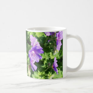 Caneca De Café Fotografia Floral de Geranium Azul