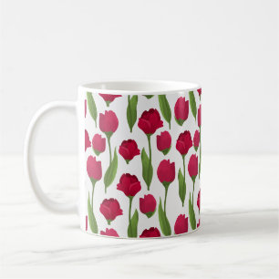 Caneca De Café Fotografia Floral de Tulipa e Rosa Elegante