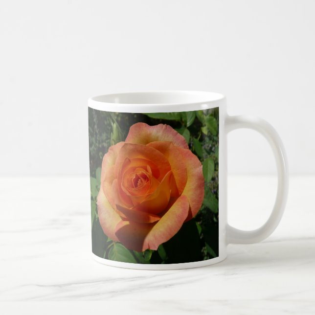 Caneca De Café Fotografia Floral Laranja Peach Rosa (Direita)