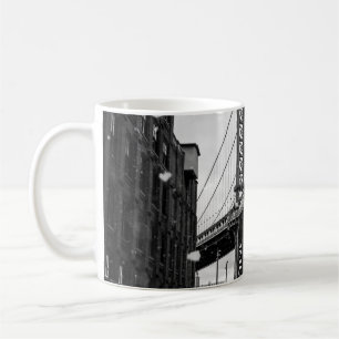 CANECA DE CAFÉ FOTOGRAFIA GRAYSCALE DA BRIDGE BROOKLYN