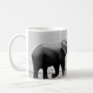 CANECA DE CAFÉ FOTOGRAFIA GRAYSCALE DE ELEPHANT