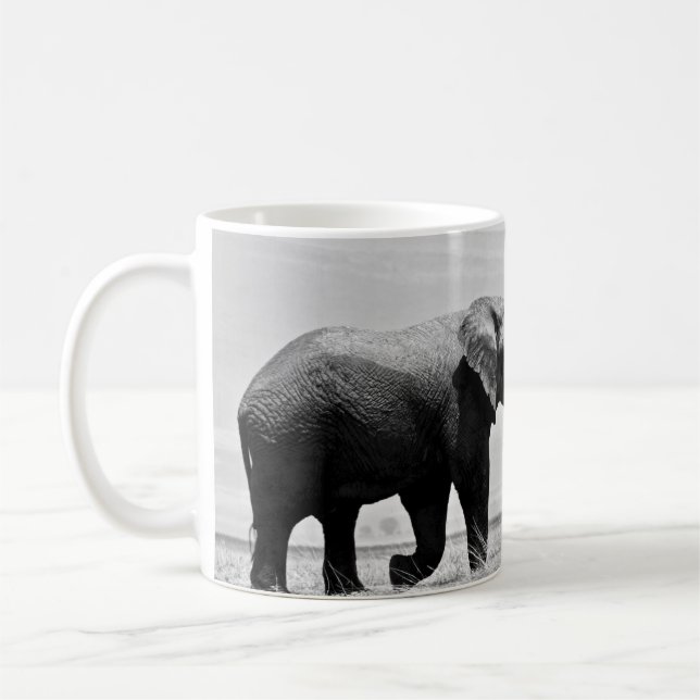 CANECA DE CAFÉ FOTOGRAFIA GRAYSCALE DE ELEPHANT (Esquerda)