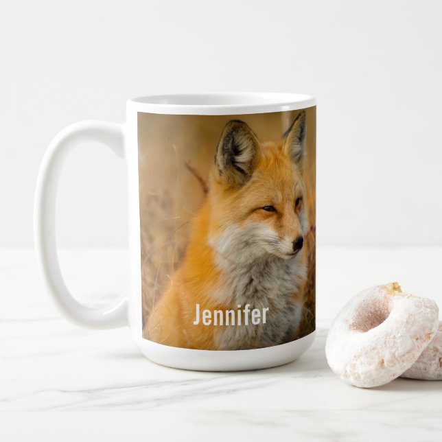 Caneca De Café Fotografia natural de Fox Vermelha Cura (Com Donut)