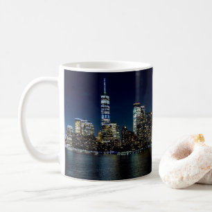 Caneca De Café Fotografia noturna de torres de arranha-céu Nova I