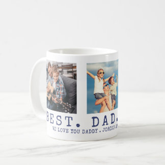 Caneca De Café FOTOGRAFIA Personalizada Azul Moderno MELHOR PAI D