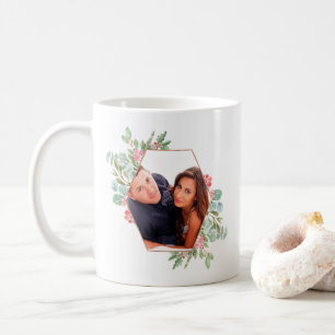 Caneca De Café Fotomural de Natal Geométrico em Aquarela