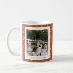 Caneca De Café Fotos Botânicas Personalizadas em Terracota Rústic