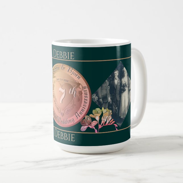 Caneca De Café Fotos de 7 de cobre Fresia 2 (Frente Esquerda)