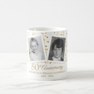 Caneca De Café Fotos de infância do 50º aniversário de casamento
