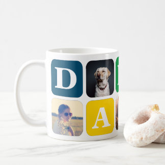 Caneca De Café Fotos de pai e texto de cinco letras