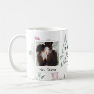 Caneca De Café Fotos e Molduras da Noiva Rosas Rosas Fofo