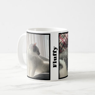 Caneca De Café Fotos e Nomes de Animais em Preto no Branco 