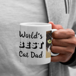 Caneca De Café Fotos personalizadas do melhor Pai de gatos do mun