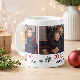 Caneca De Café Fotos Vermelhas do Pequeno Ajuda do Papai Noel Nat