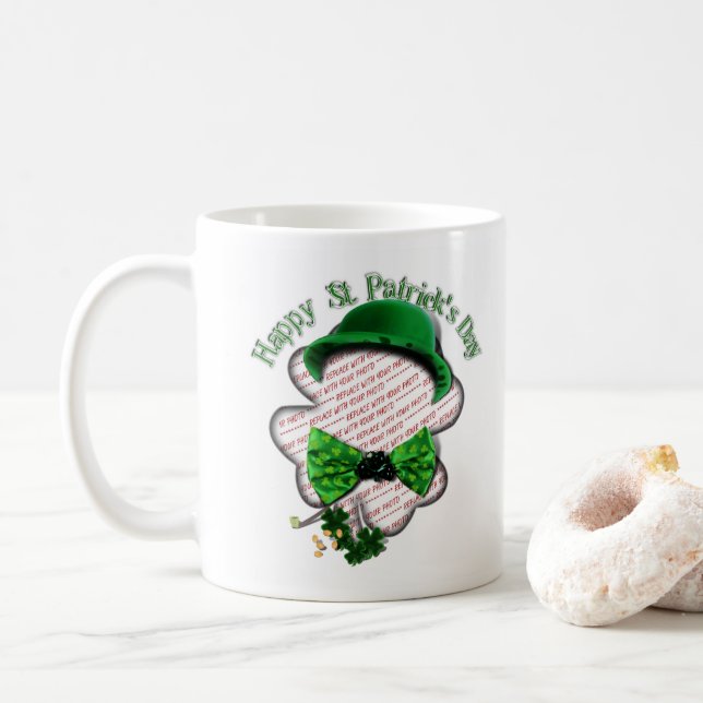 Caneca De Café Four Leaf Clover Frame St Patrick's Day (Com Donut)