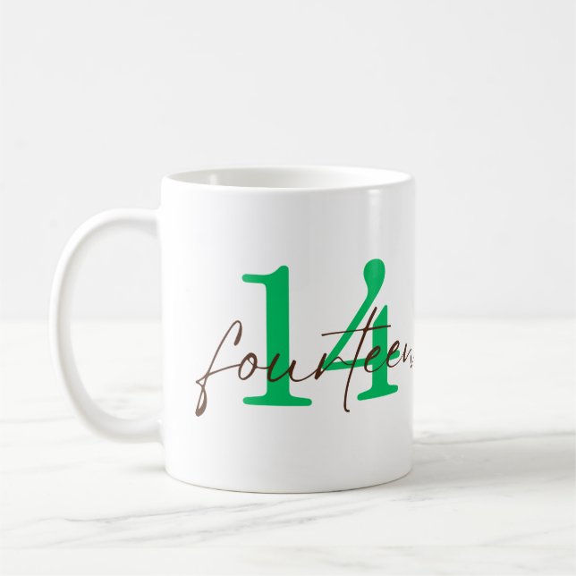 Caneca De Café Fourteenth Year with Personalization (Esquerda)