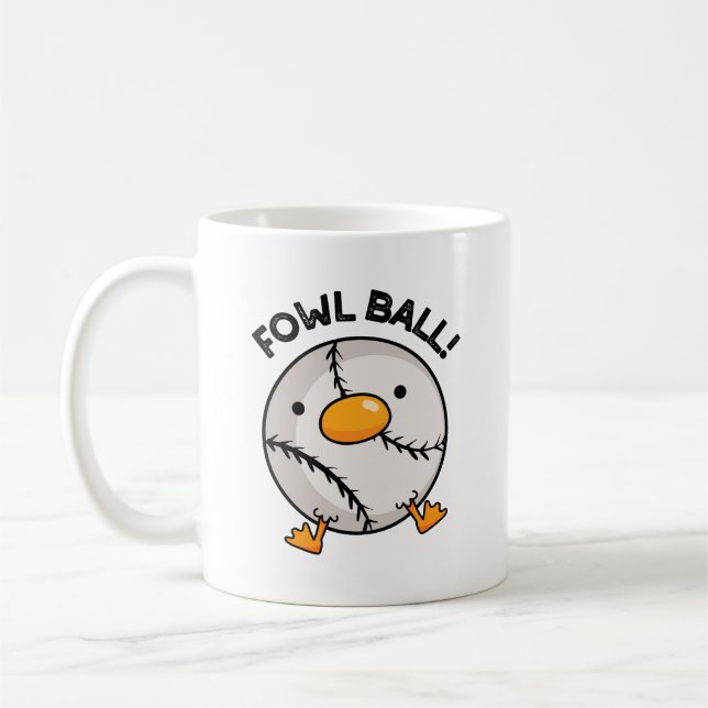Caneca De Café Fowl Ball Funny Sports Pun (Esquerda)
