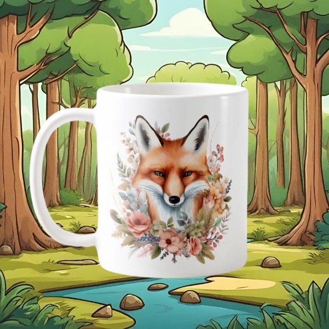 Caneca De Café fox amantes adicionam monograma (Criador carregado)