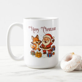 Caneca De Café Fox and Santa Christmas Mug