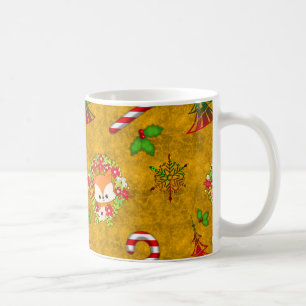 Caneca De Café Fox bonito do Natal
