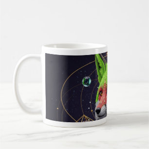 Caneca De Café Fox Cósmica: Fusão da Natureza e Mysticismo
