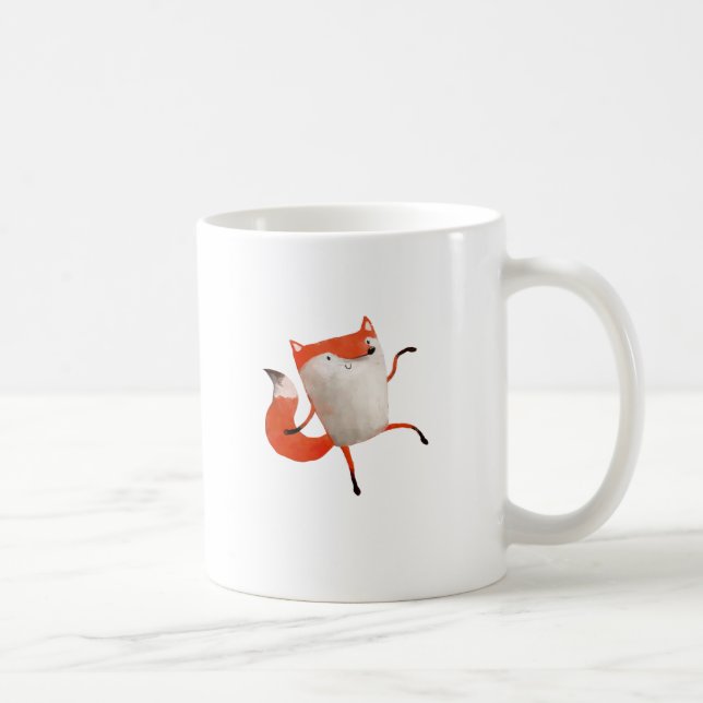 Caneca De Café Fox de dança feliz (Direita)