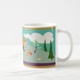 Caneca De Café Fox e bebê no deserto