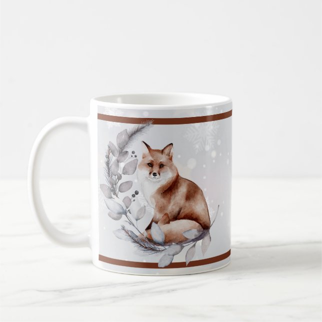 Caneca De Café Fox e feriado de neve (Esquerda)