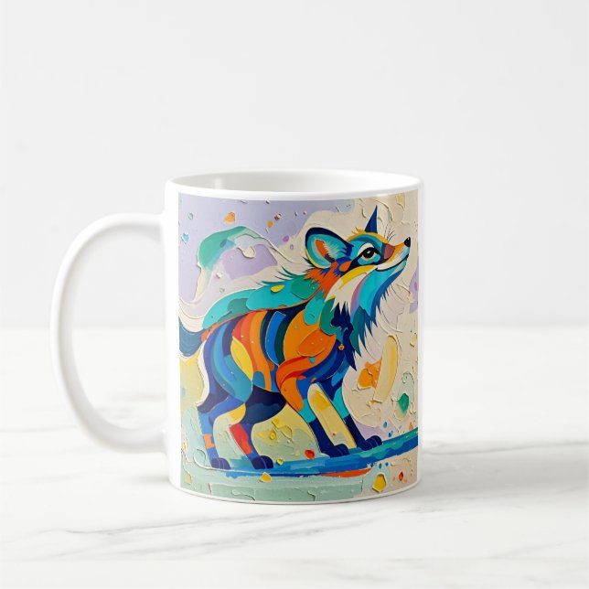 Caneca De Café Fox Expresso abstrato art design (Esquerda)