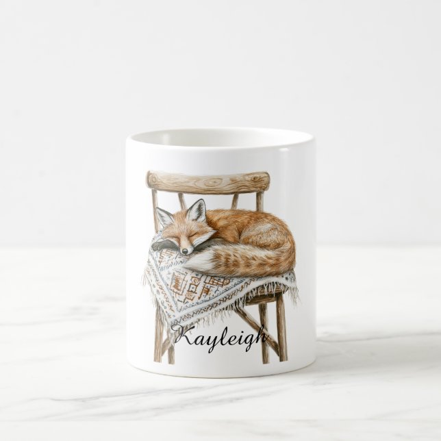 Caneca De Café Fox in Chair Christmas (Centro)