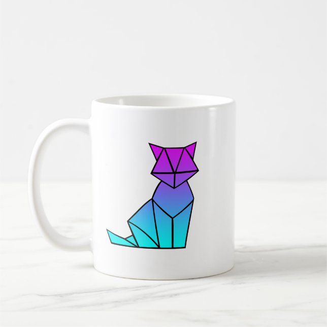 Caneca De Café Fox Lover Origami Vaporwave Aestética Retro Love A (Esquerda)
