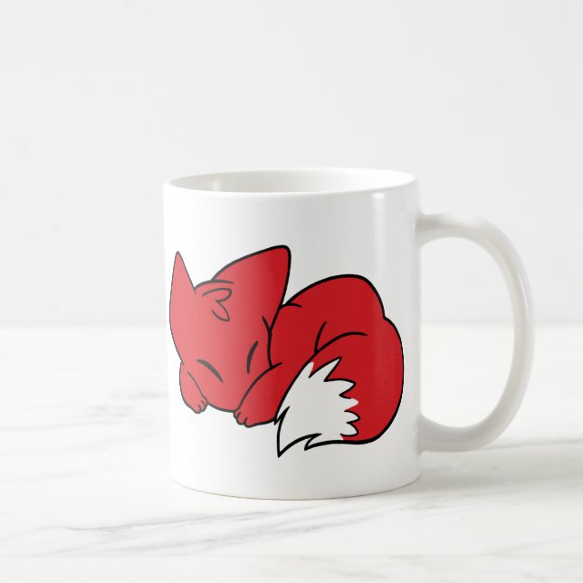 Caneca De Café Fox ondulado do sono (Direita)