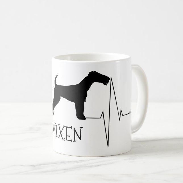 Caneca De Café Fox Personalizada Terrier Ama Meu Cachorro Bater (Frente Esquerda)