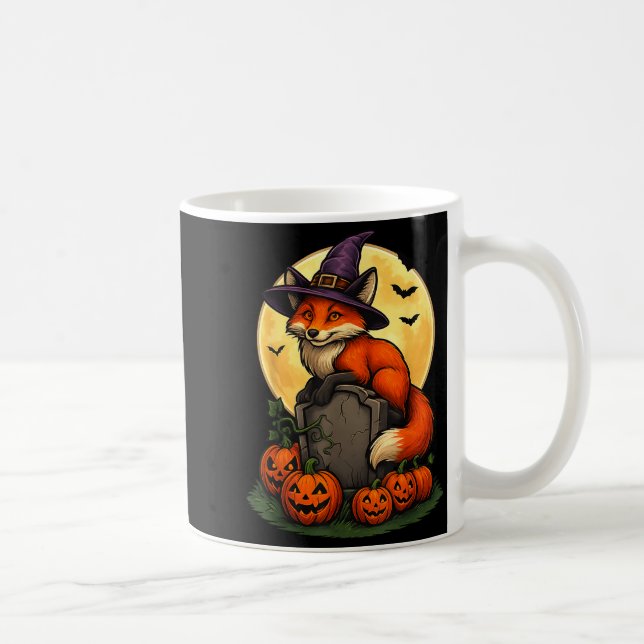 Caneca De Café Fox Pumpkin Halloween Tees For Men Women Girls Cos (Direita)