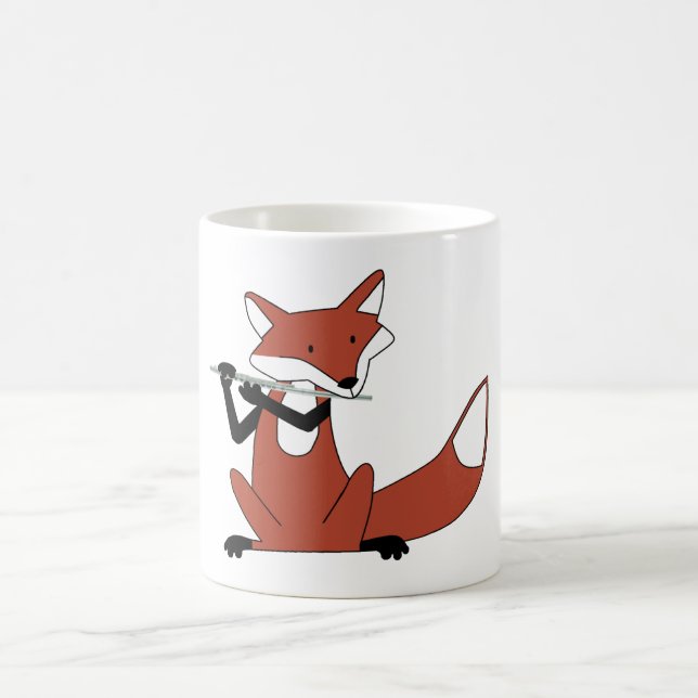 Caneca De Café Fox que joga a flauta (Centro)