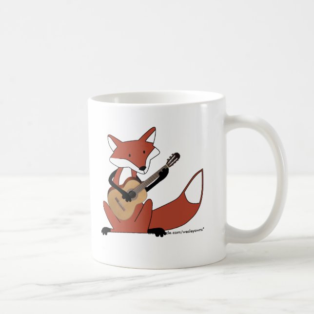 Caneca De Café Fox que joga a guitarra (Direita)
