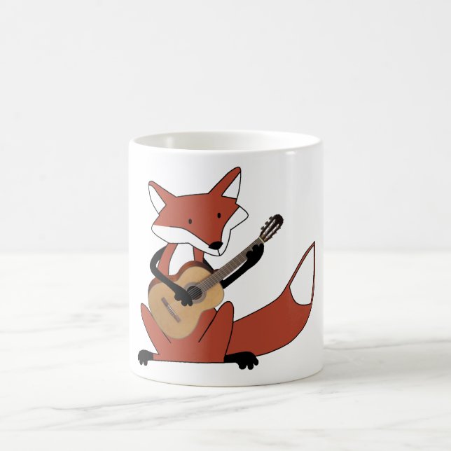 Caneca De Café Fox que joga a guitarra (Centro)