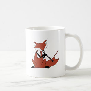 Caneca De Café Fox que joga o clarinete