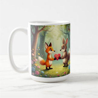 Caneca De Café Fox Rabbit Love Mug
