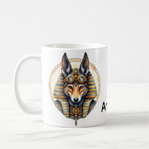 Caneca De Café Fox Retrato de Steampunk Anubis