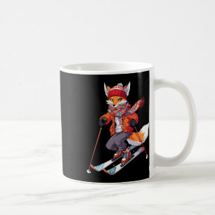Caneca De Café Fox Skier Esquiador Esqui Neve de inverno 1