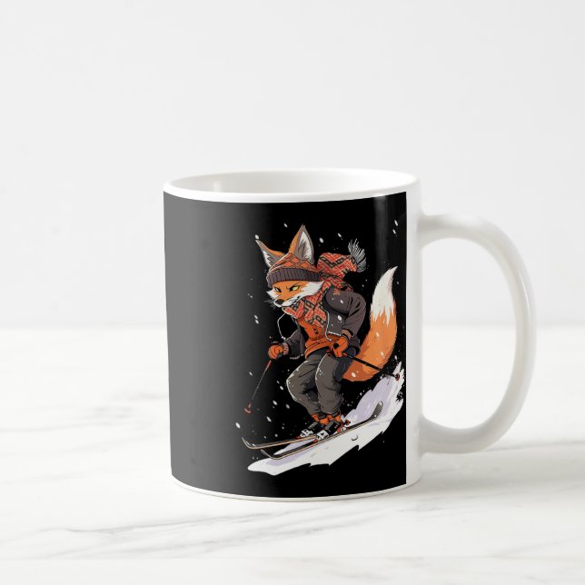 Caneca De Café Fox Skiier Ski Winter Snow (Direita)