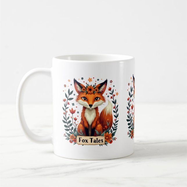 Caneca De Café Fox Tales Boho Woodland Animal (Esquerda)