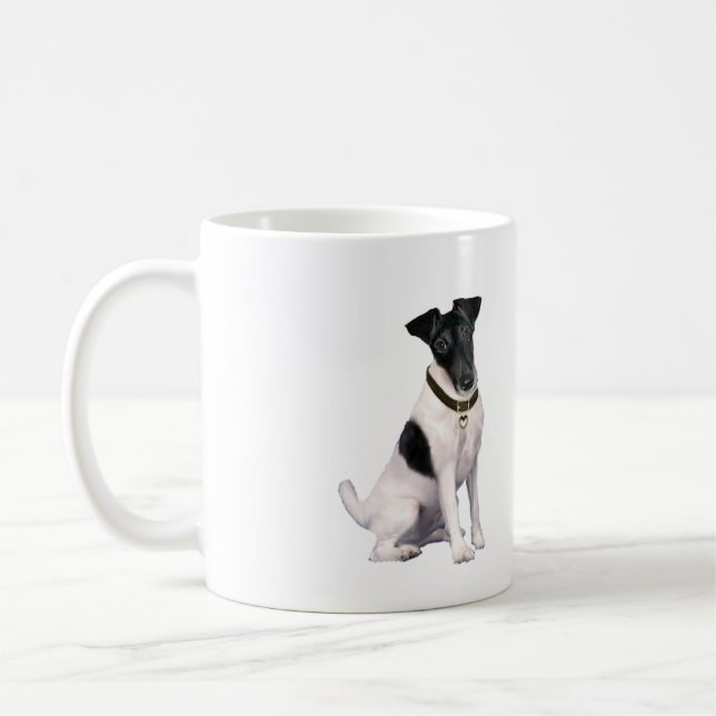 Caneca De Café Fox Terrier (A) - Liso - preto e branco (Esquerda)