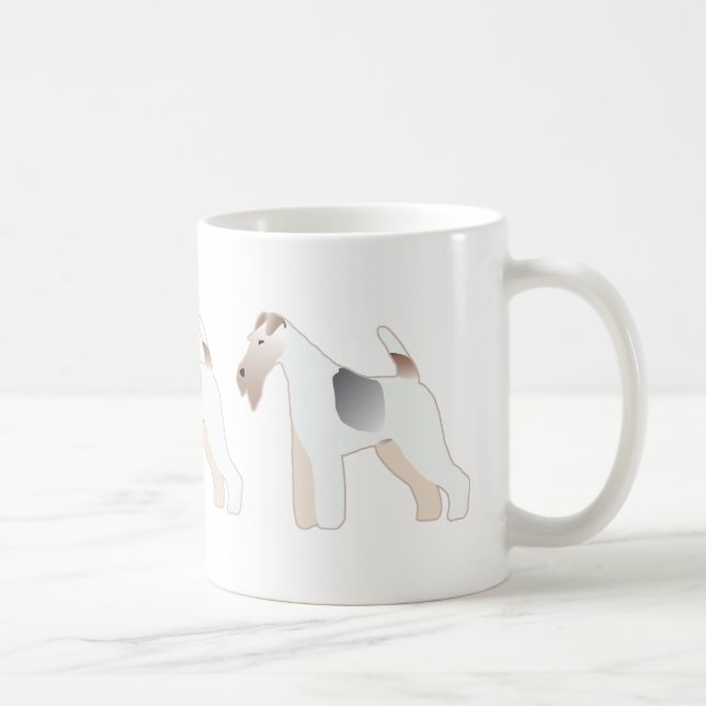 Caneca De Café Fox Terrier Dog Brey Illustration Silhouette (Direita)